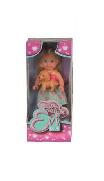 Кукла Еви с собачкой 12 см.  